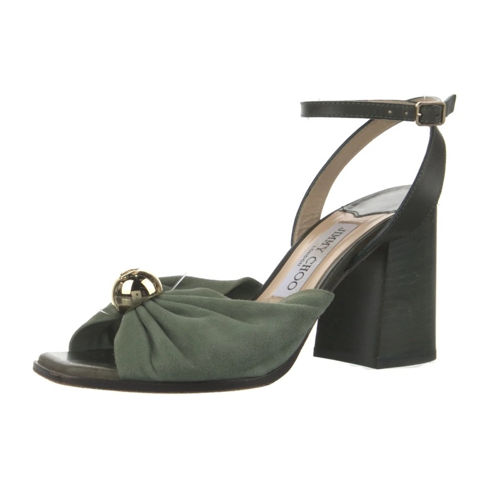 Jimmy Choo Jaise 85 gathered sandals Green
